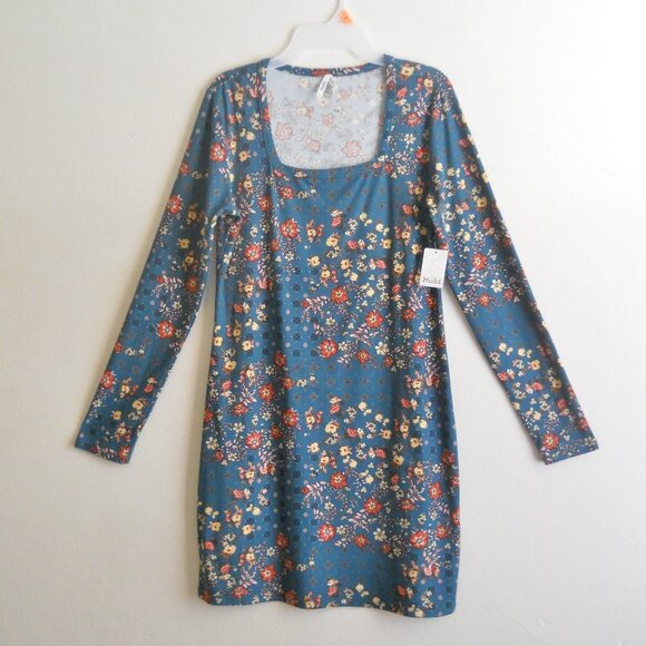 Mudd Dresses & Skirts - Mudd Dress, Size XL, Dark Green Floral Print Shift, Long Sleeves